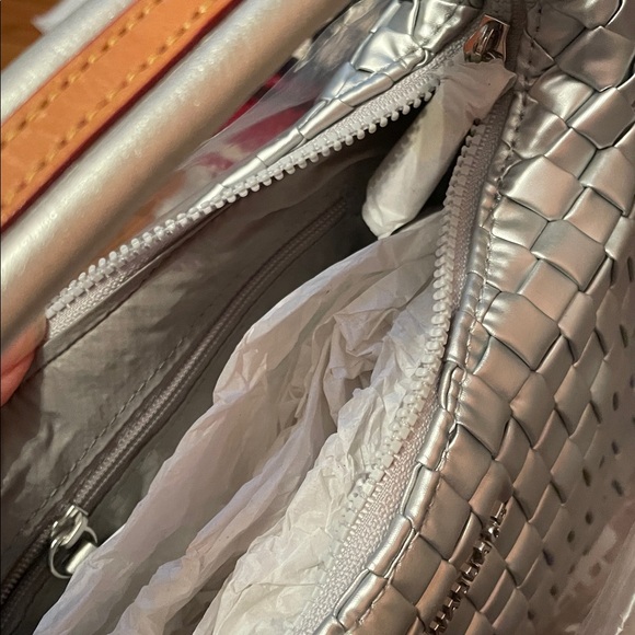 MZ Wallace Metallic Silver woven hobo Crossbody Bag - Picture 4 of 11